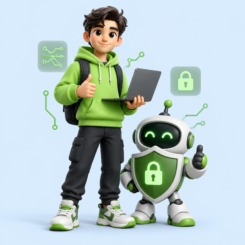 Cyber learner with HACKTURA shield companion